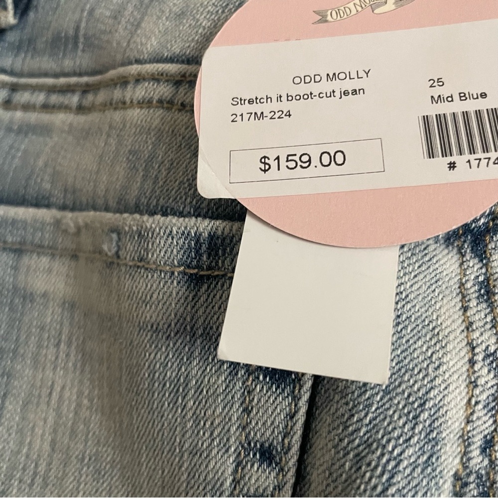 Nwt Odd Molly Stretch it boot cut jeans mid blue 25 - Picture 3 of 7